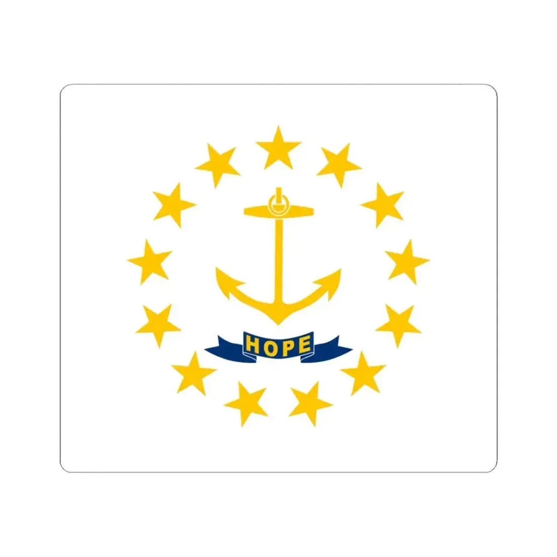 Flag of Rhode Island (United States) STICKER Vinyl Kiss-Cut Decal 3 Inch White - The Sticker Space