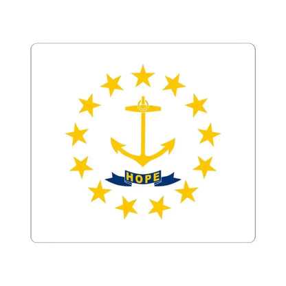Flag of Rhode Island (United States) STICKER Vinyl Kiss-Cut Decal 3 Inch White - The Sticker Space