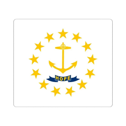 Flag of Rhode Island (United States) STICKER Vinyl Kiss-Cut Decal 4 Inch White - The Sticker Space