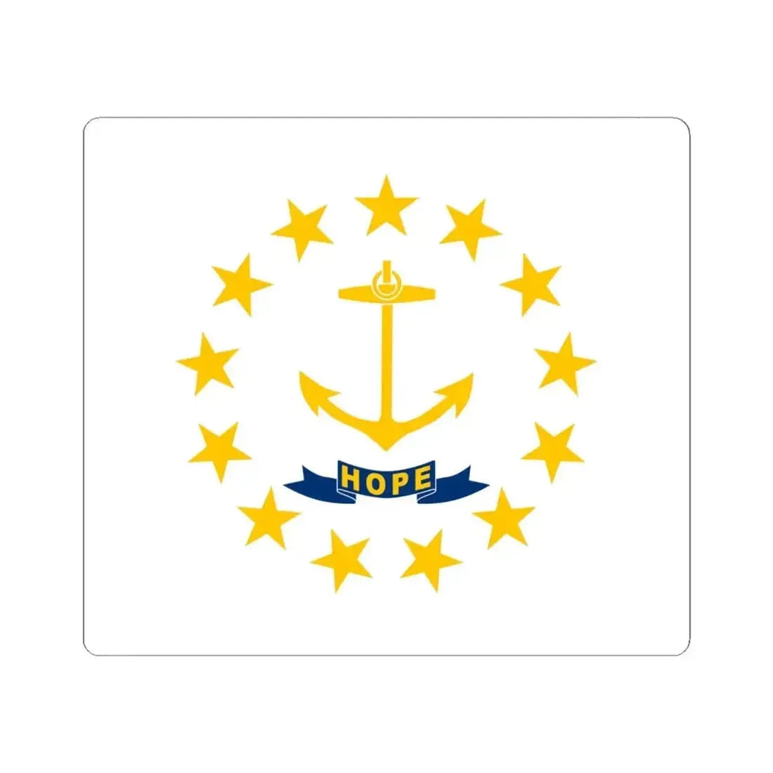 Flag of Rhode Island (United States) STICKER Vinyl Kiss-Cut Decal 6 Inch White - The Sticker Space