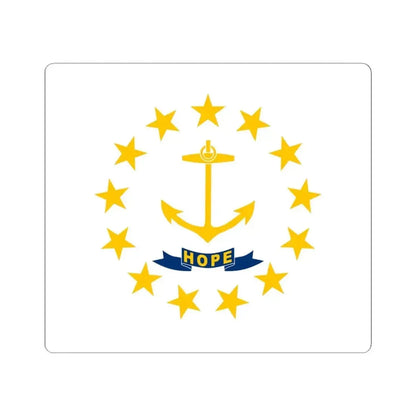 Flag of Rhode Island (United States) STICKER Vinyl Kiss-Cut Decal 6 Inch White - The Sticker Space