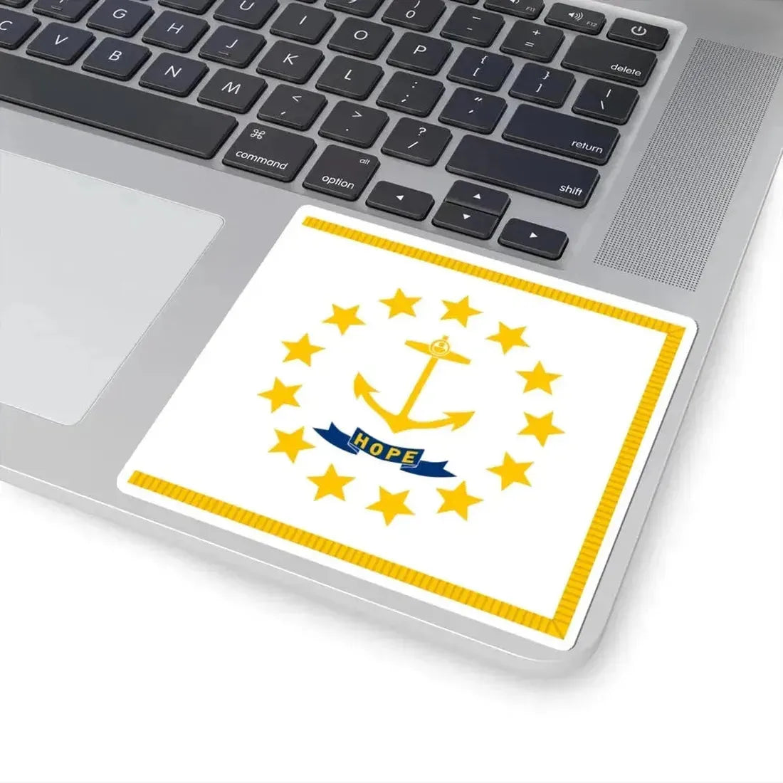 Flag of Rhode Island with fringe (United States) STICKER Vinyl Kiss-Cut Decal - The Sticker Space