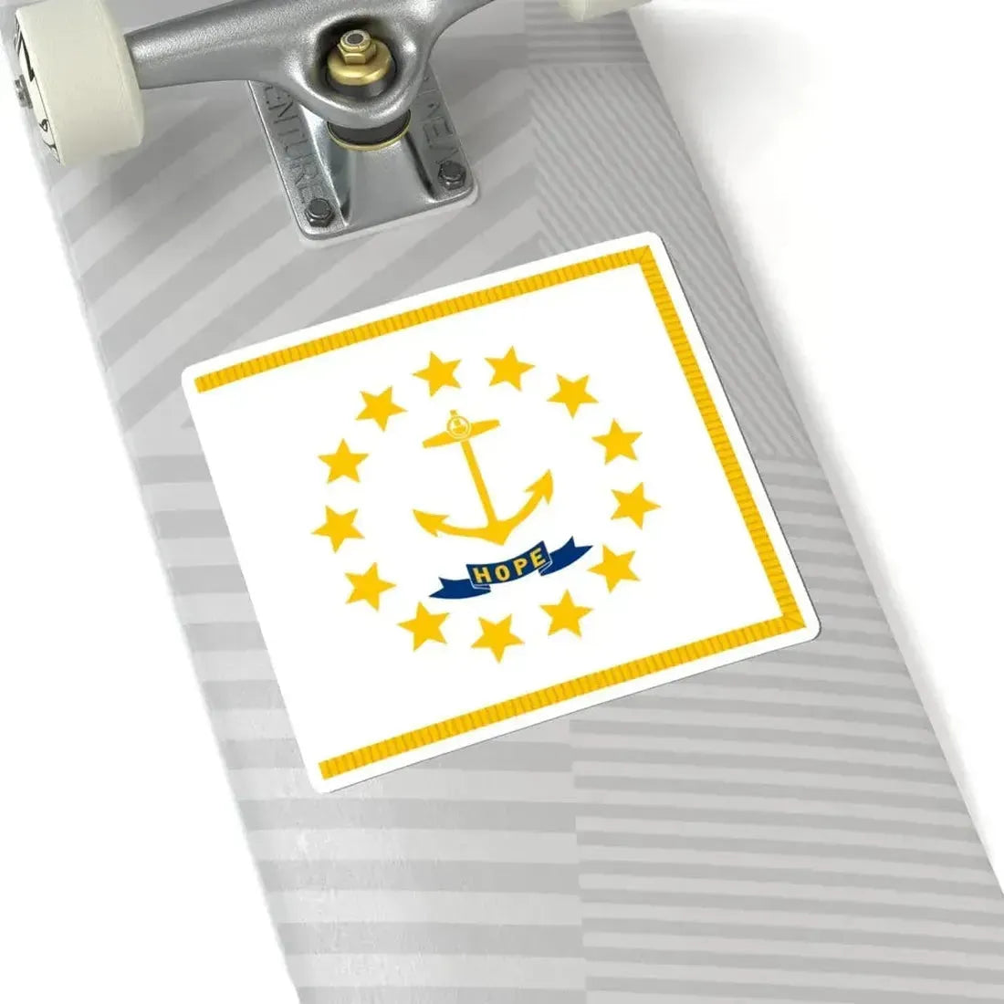 Flag of Rhode Island with fringe (United States) STICKER Vinyl Kiss-Cut Decal - The Sticker Space