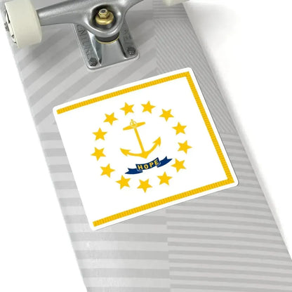 Flag of Rhode Island with fringe (United States) STICKER Vinyl Kiss-Cut Decal - The Sticker Space