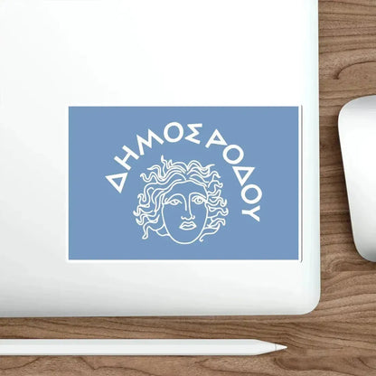 Flag of Rhodes Island Greece STICKER Vinyl Die-Cut Decal - The Sticker Space