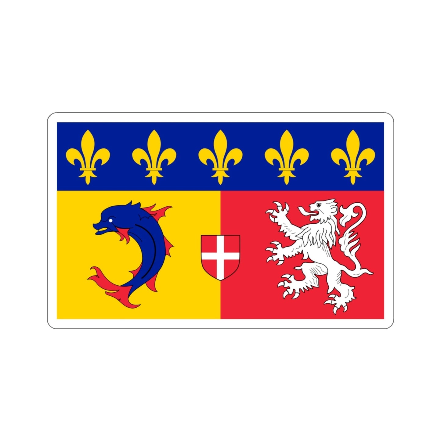 Flag of Rhône Alpes France STICKER Vinyl Die-Cut Decal-3 Inch-The Sticker Space