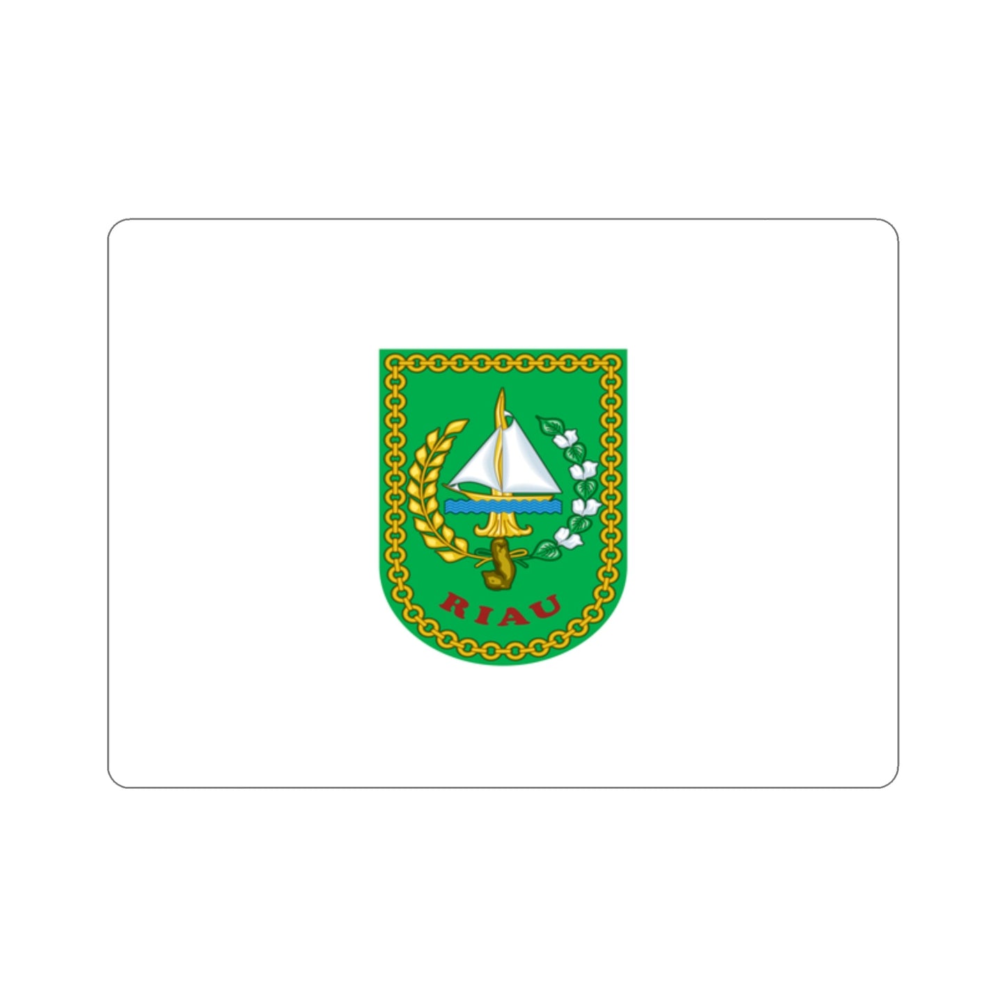 Flag of Riau Indonesia STICKER Vinyl Die-Cut Decal-2 Inch-The Sticker Space