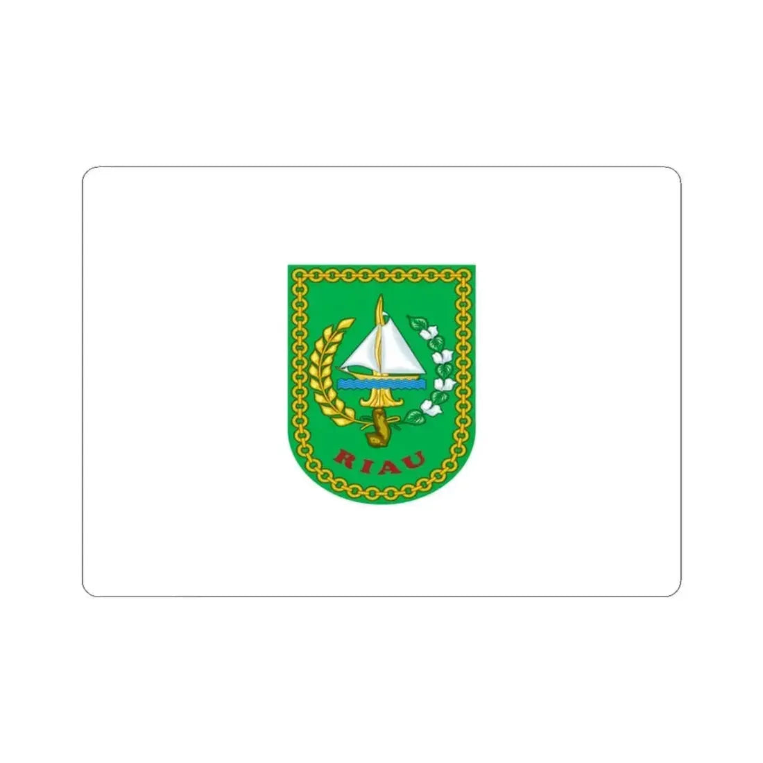 Flag of Riau Indonesia - STICKER Vinyl Kiss-Cut Decal 3 Inch White - The Sticker Space