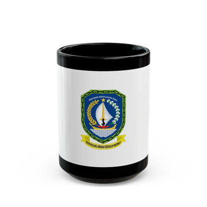 Flag of Riau Islands Indonesia - Black Coffee Mug-15oz-The Sticker Space