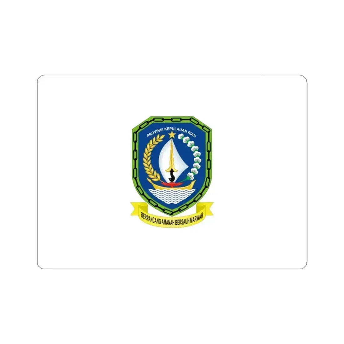 Flag of Riau Islands Indonesia - STICKER Vinyl Kiss-Cut Decal 4 Inch White - The Sticker Space