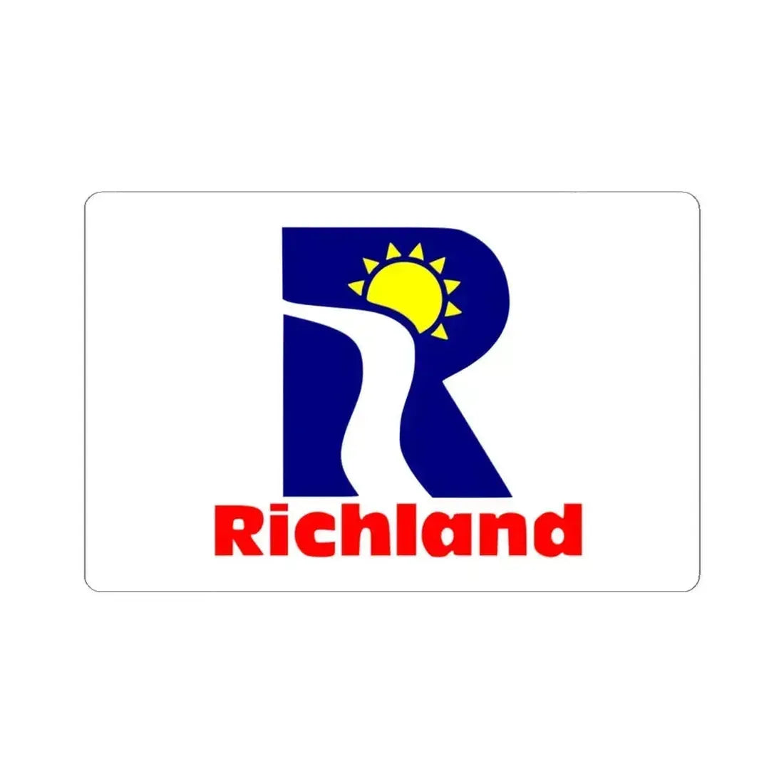 Flag of Richland, Washington - STICKER Vinyl Kiss-Cut Decal 6 Inch White - The Sticker Space