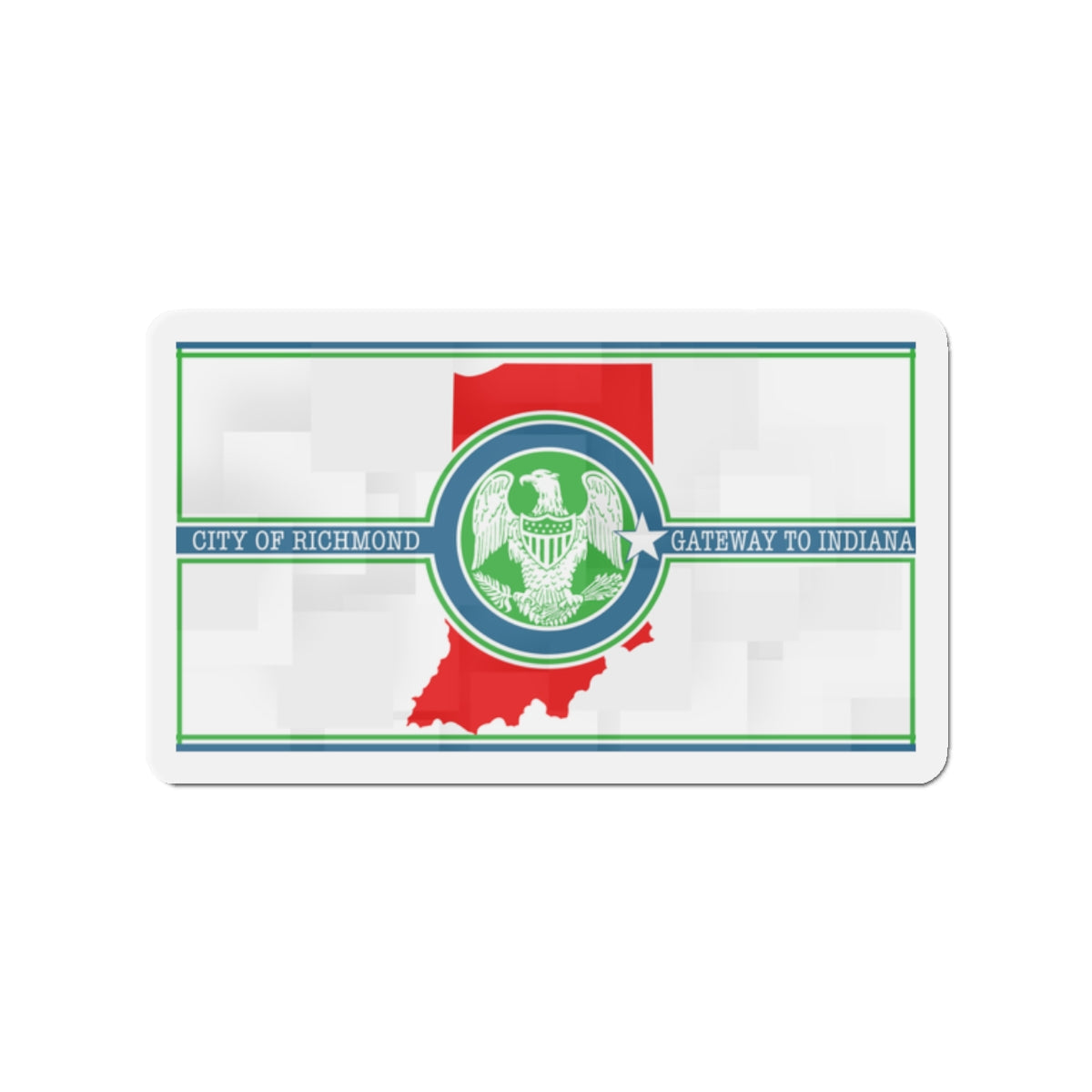 Flag of Richmond Indiana - Die-Cut Magnet-2" x 2"-The Sticker Space