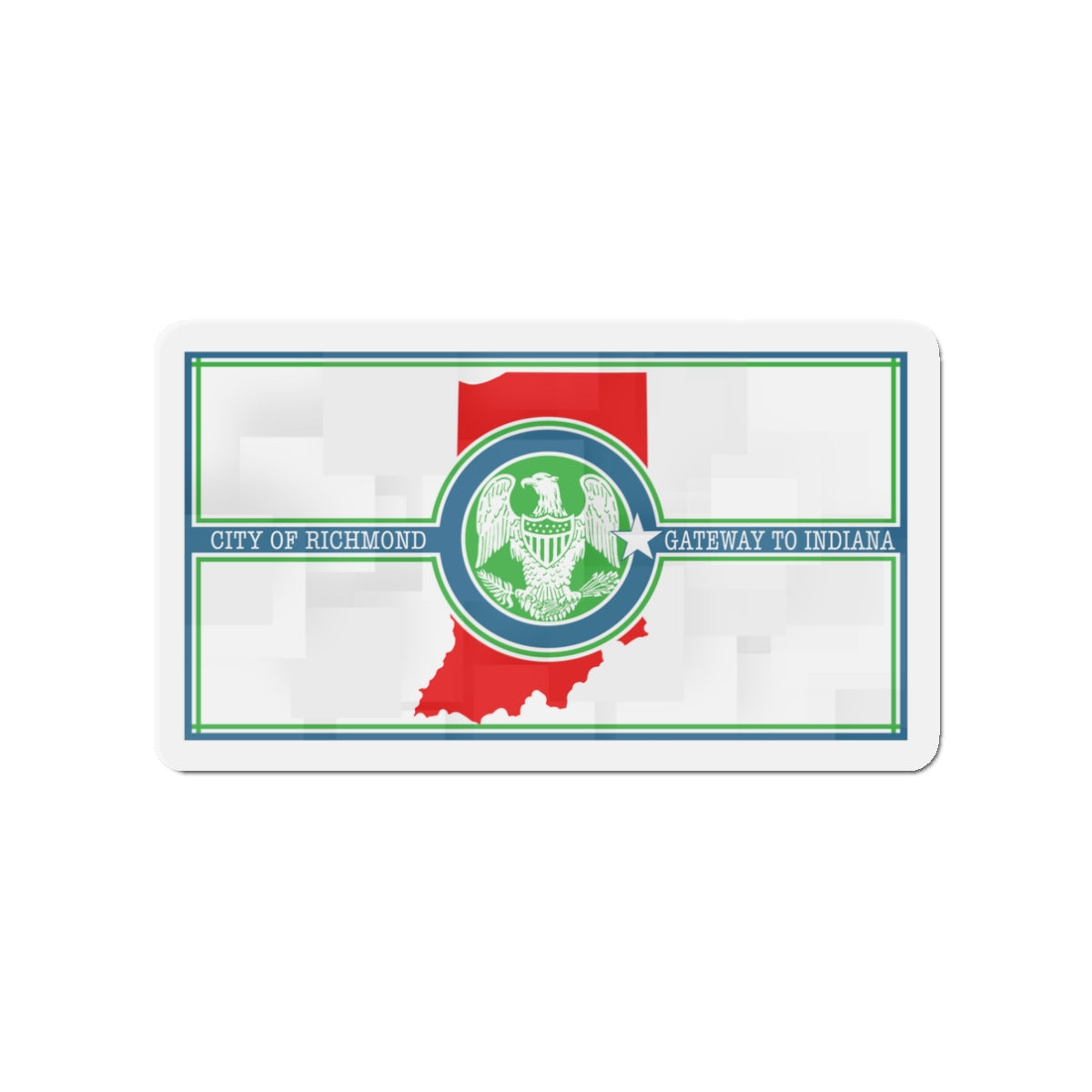 Flag of Richmond Indiana - Die-Cut Magnet-3" x 3"-The Sticker Space