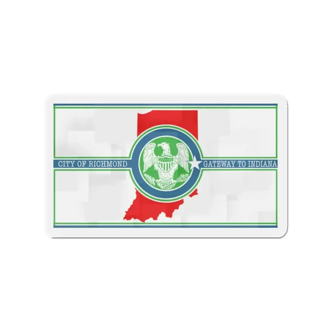 Flag of Richmond Indiana - Refrigerator Magnet 2 Inch - The Sticker Space