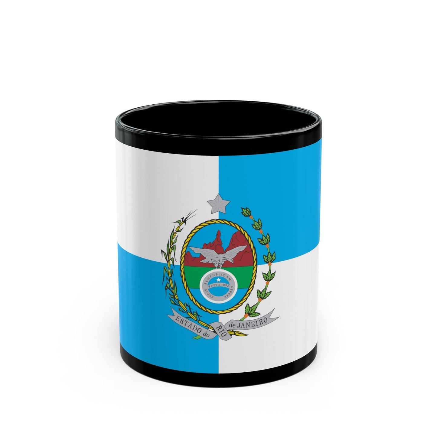 Flag of Rio de Janeiro Brazil - Black Coffee Mug-11oz-The Sticker Space