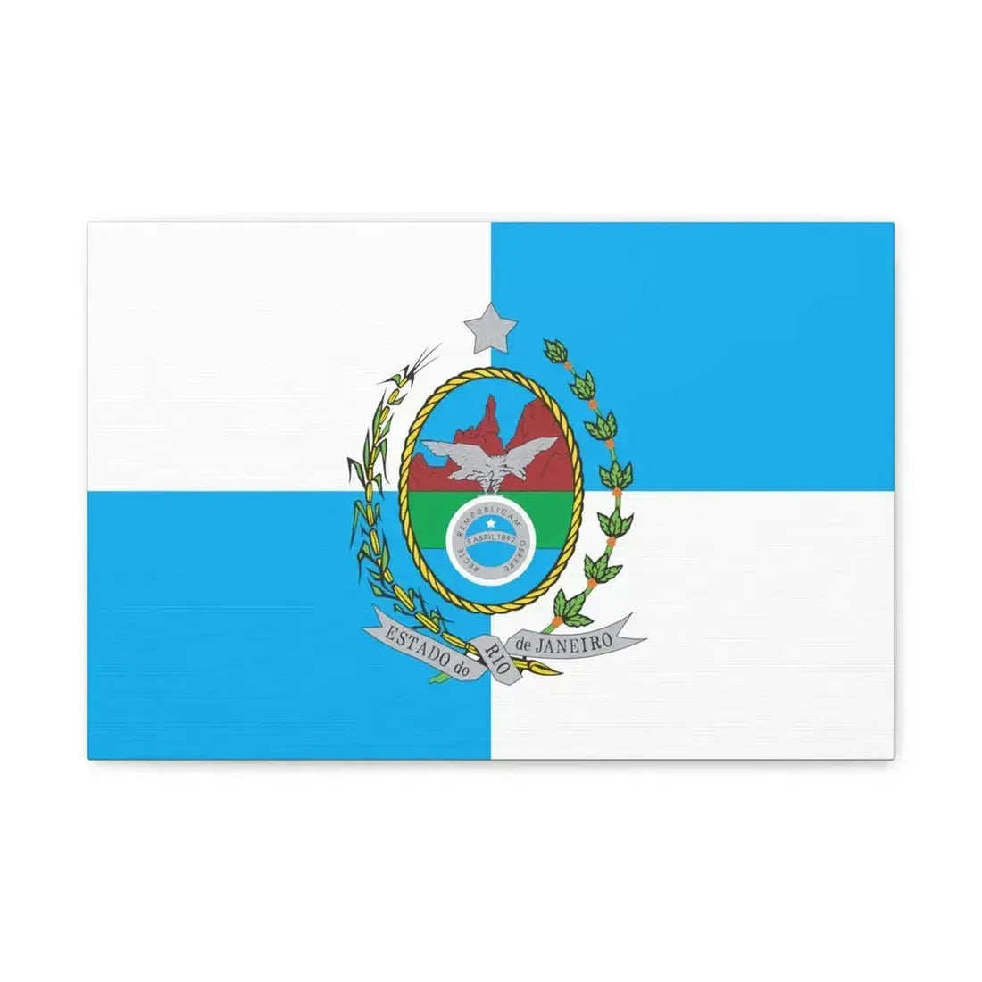 Flag of Rio de Janeiro Brazil - Canvas Wall Art 18″ x 12″ 1.25" - The Sticker Space