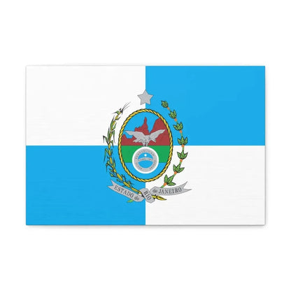Flag of Rio de Janeiro Brazil - Canvas Wall Art 18″ x 12″ 1.25" - The Sticker Space
