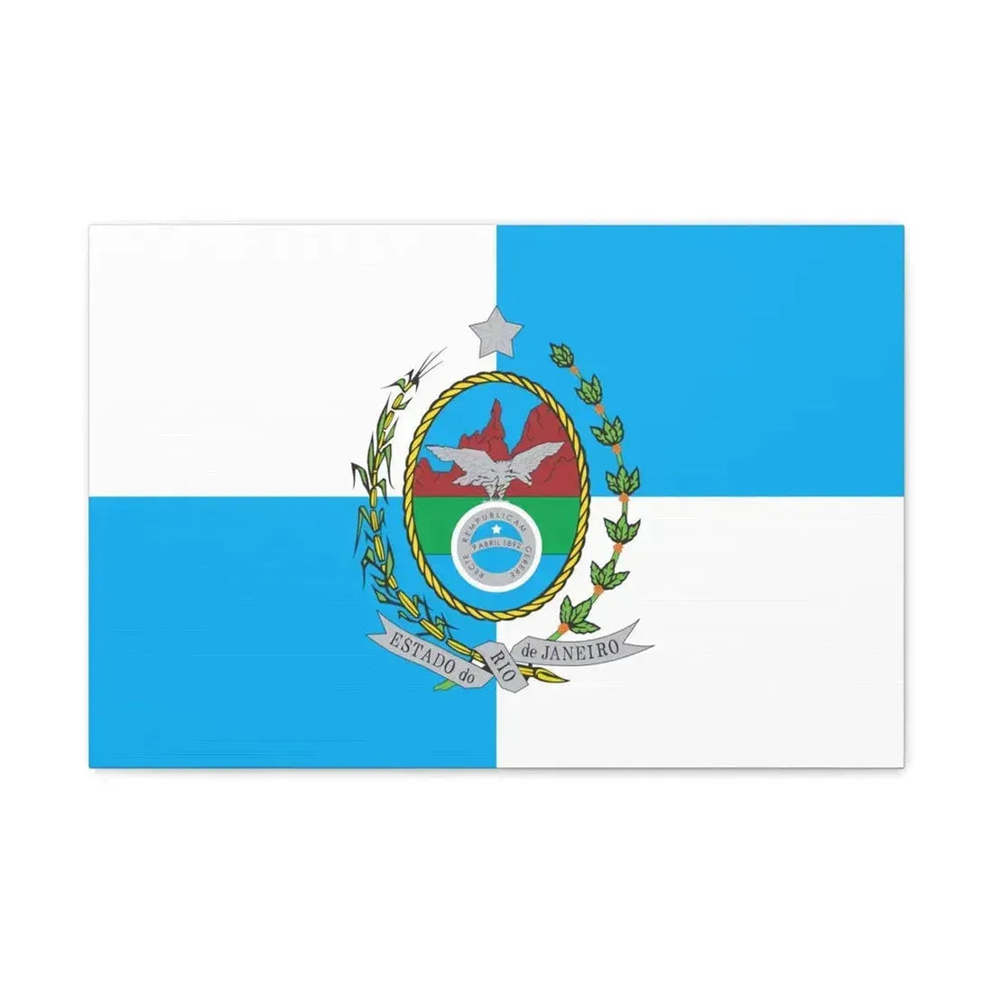 Flag of Rio de Janeiro Brazil - Canvas Wall Art 24″ x 16″ 1.25" - The Sticker Space