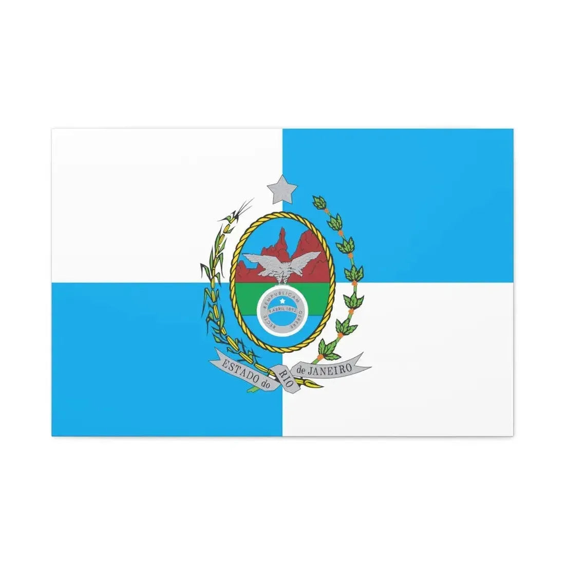 Flag of Rio de Janeiro Brazil - Canvas Wall Art 36" x 24" 1.25" - The Sticker Space