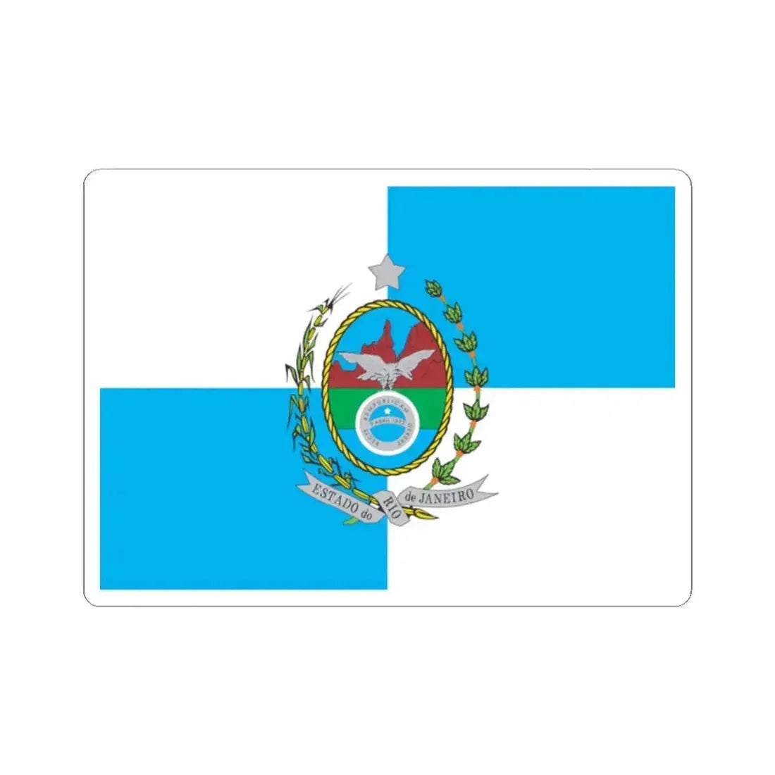 Flag of Rio de Janeiro Brazil - STICKER Vinyl Kiss-Cut Decal 2 Inch White - The Sticker Space