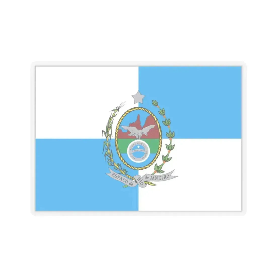 Flag of Rio de Janeiro Brazil - STICKER Vinyl Kiss-Cut Decal 3 Inch Transparent - The Sticker Space