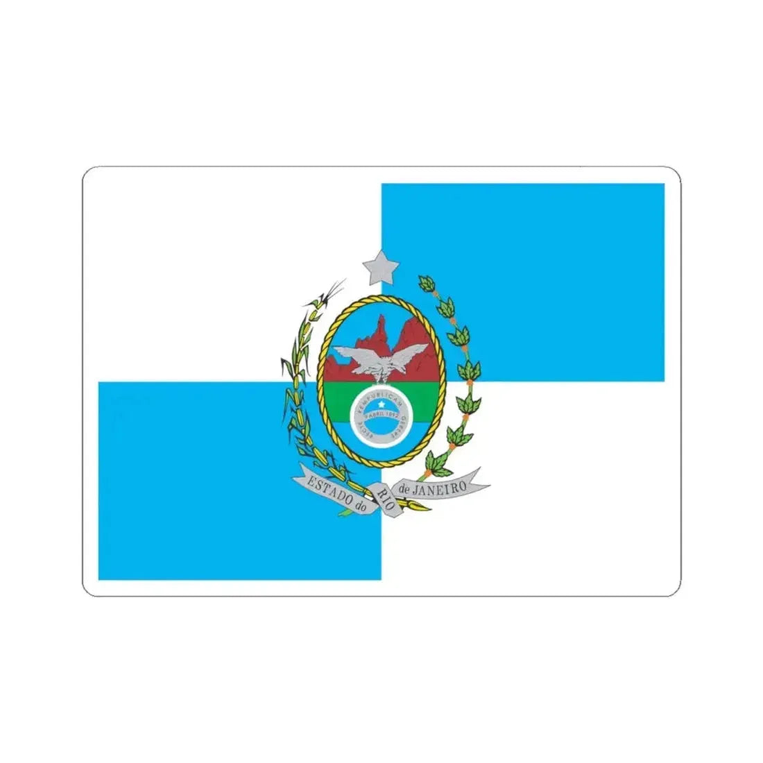 Flag of Rio de Janeiro Brazil - STICKER Vinyl Kiss-Cut Decal 4 Inch White - The Sticker Space