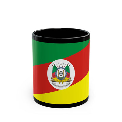 Flag of Rio Grande do Sul Brazil - Black Coffee Mug-11oz-The Sticker Space