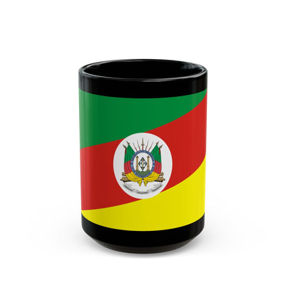 Flag of Rio Grande do Sul Brazil - Black Coffee Mug-15oz-The Sticker Space