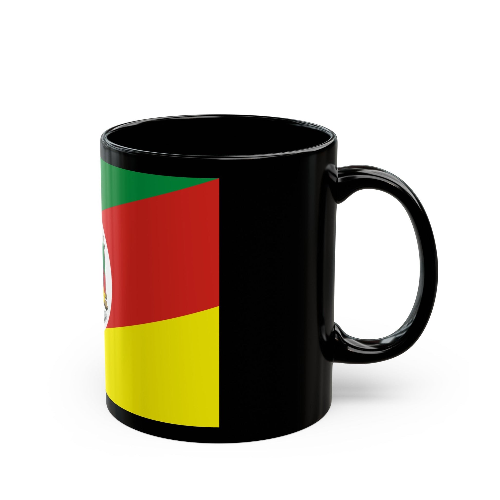 Flag of Rio Grande do Sul Brazil - Black Coffee Mug-The Sticker Space