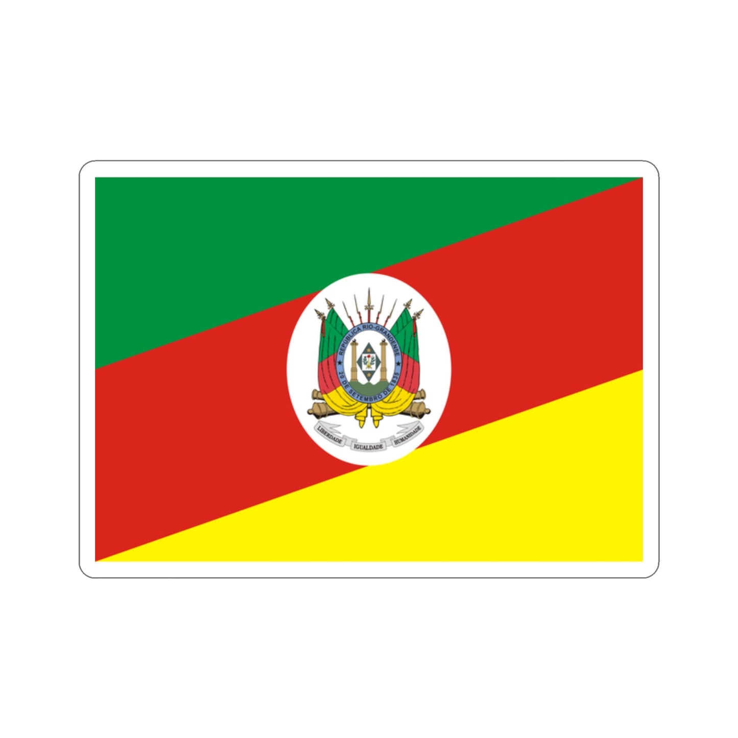 Flag of Rio Grande do Sul Brazil STICKER Vinyl Die-Cut Decal-2 Inch-The Sticker Space