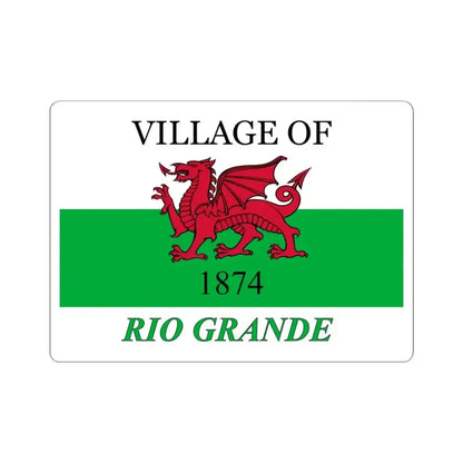 Flag of Rio Grande Ohio (United States) STICKER Vinyl Kiss-Cut Decal 6 Inch White - The Sticker Space