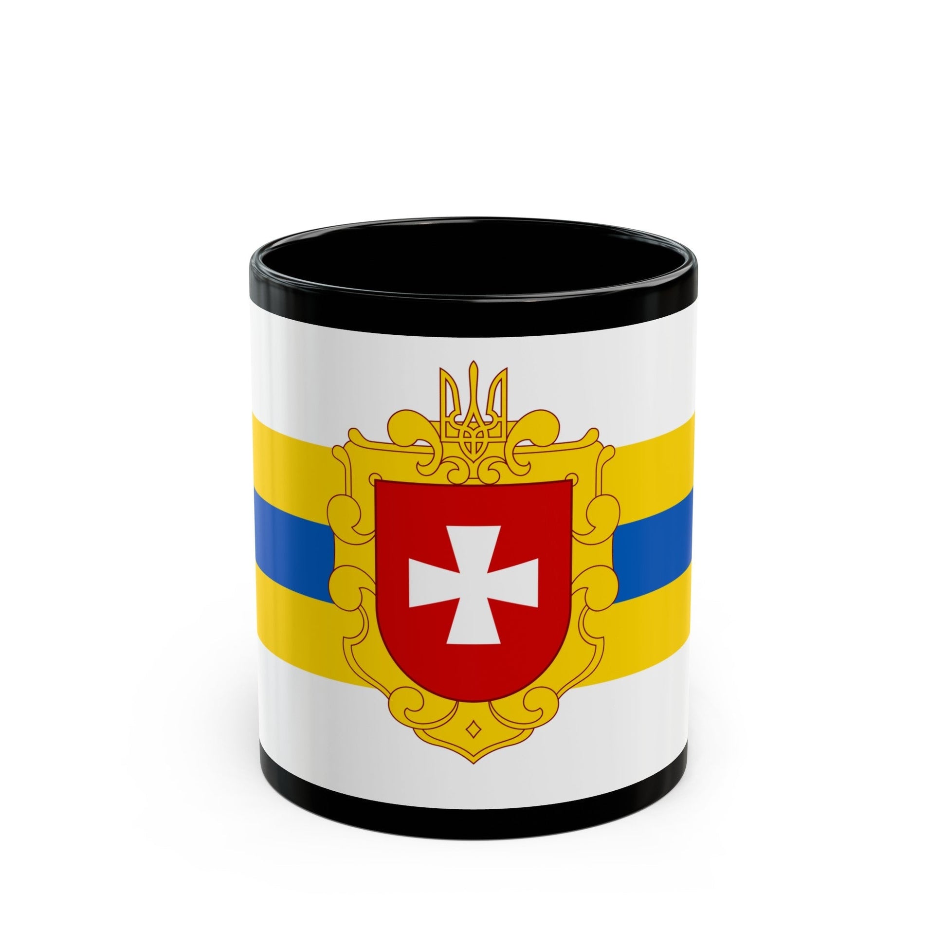 Flag of Rivne Oblast Ukraine - Black Coffee Mug-11oz-The Sticker Space