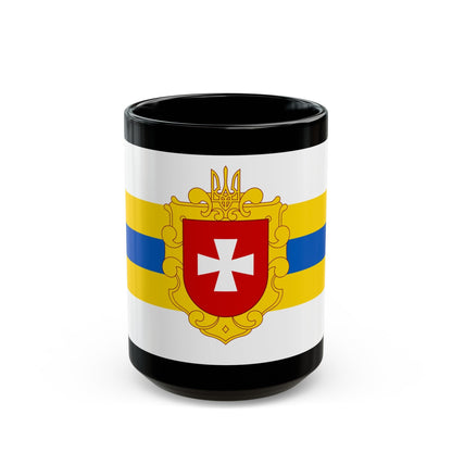 Flag of Rivne Oblast Ukraine - Black Coffee Mug-15oz-The Sticker Space