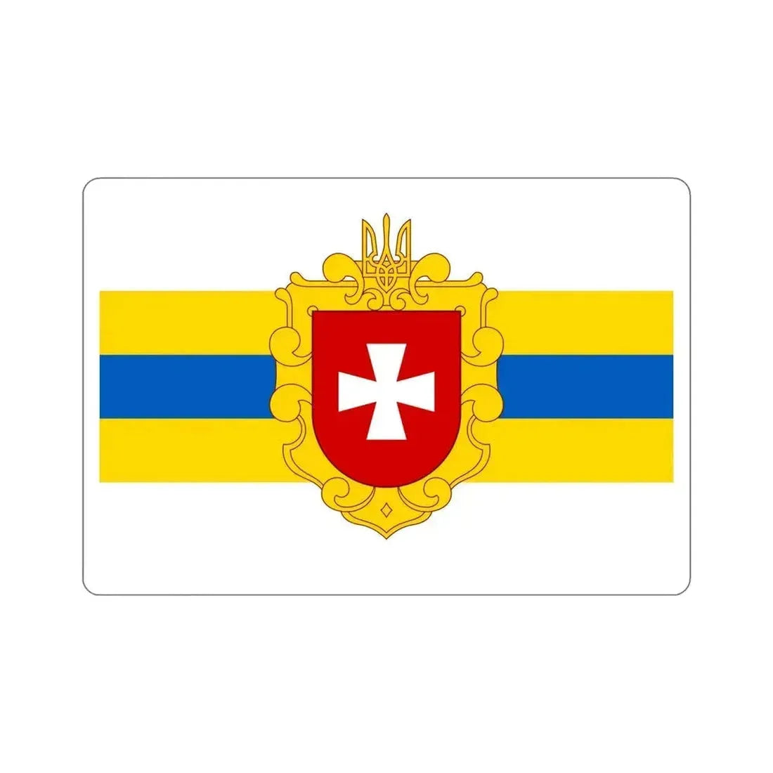 Flag of Rivne Oblast Ukraine STICKER Vinyl Die-Cut Decal 6 Inch - The Sticker Space