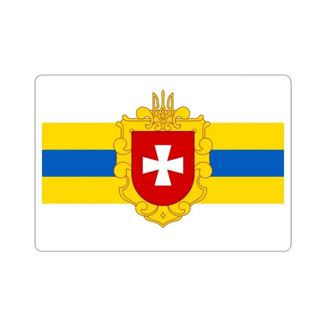 Flag of Rivne Oblast Ukraine STICKER Vinyl Die-Cut Decal - The Sticker Space