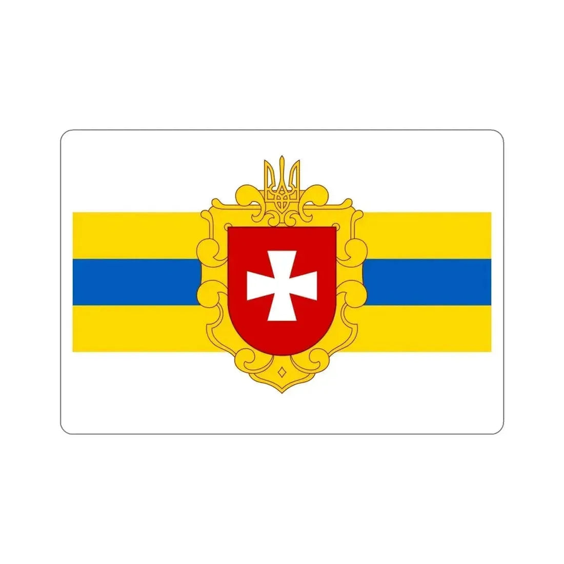 Flag of Rivne Oblast Ukraine STICKER Vinyl Die-Cut Decal - The Sticker Space
