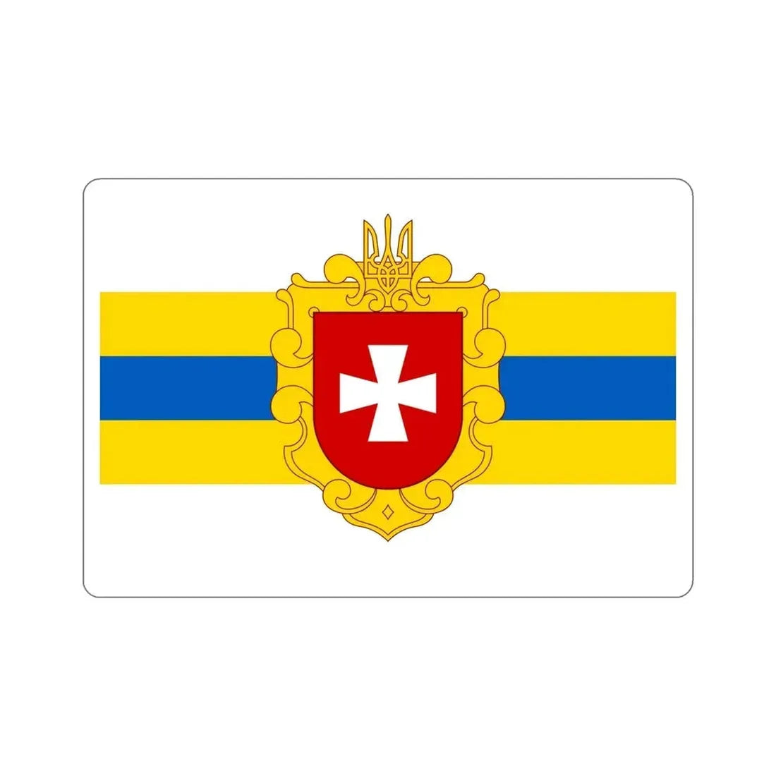 Flag of Rivne Oblast Ukraine STICKER Vinyl Die-Cut Decal - The Sticker Space