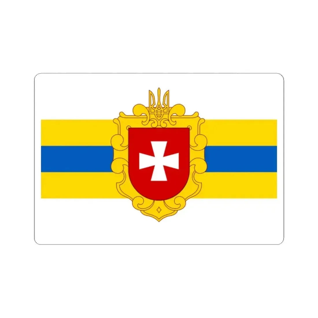 Flag of Rivne Oblast Ukraine - STICKER Vinyl Kiss-Cut Decal 2 Inch White - The Sticker Space