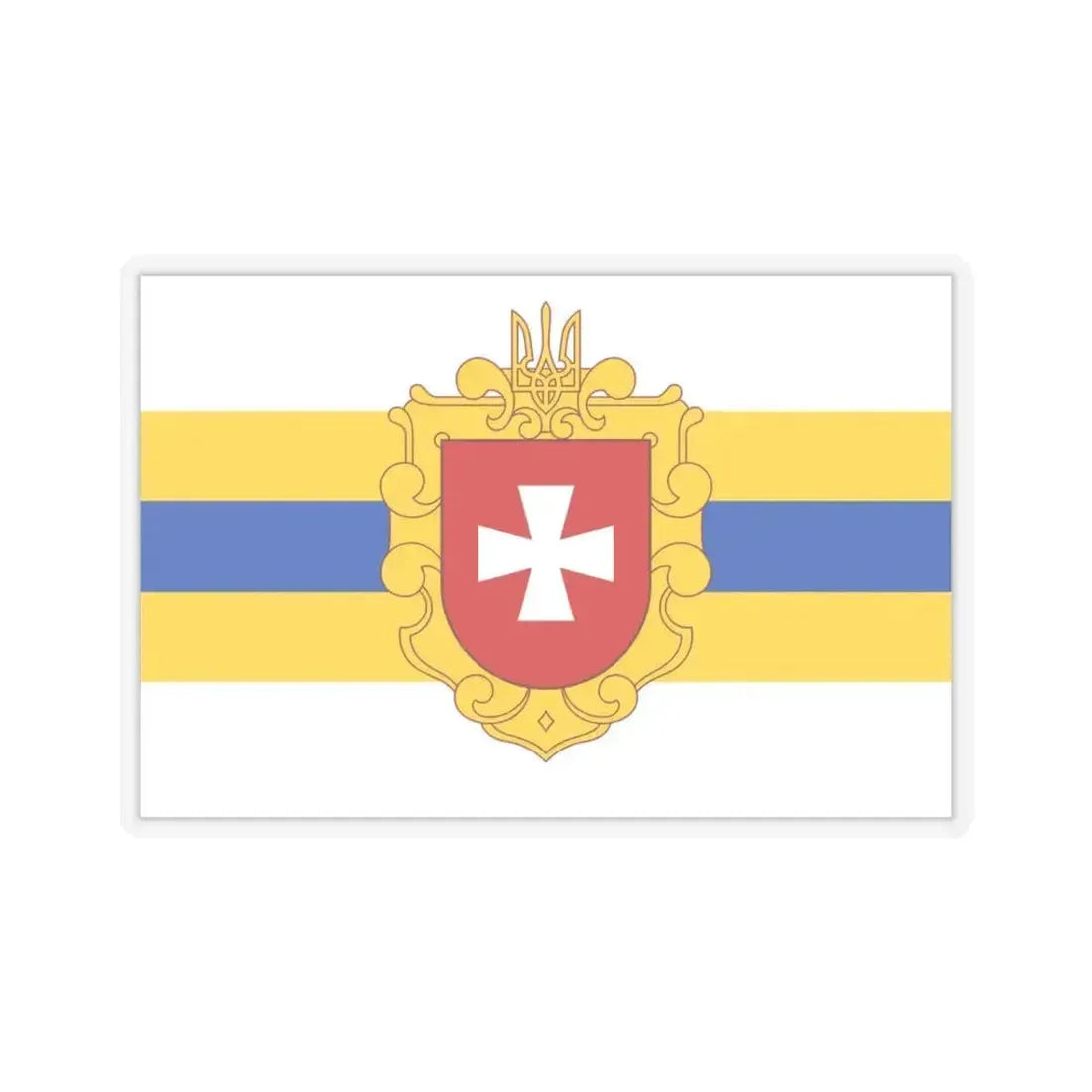 Flag of Rivne Oblast Ukraine - STICKER Vinyl Kiss-Cut Decal 3 Inch Transparent - The Sticker Space