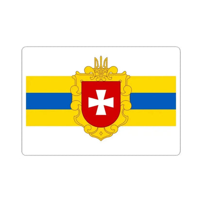 Flag of Rivne Oblast Ukraine - STICKER Vinyl Kiss-Cut Decal 3 Inch White - The Sticker Space