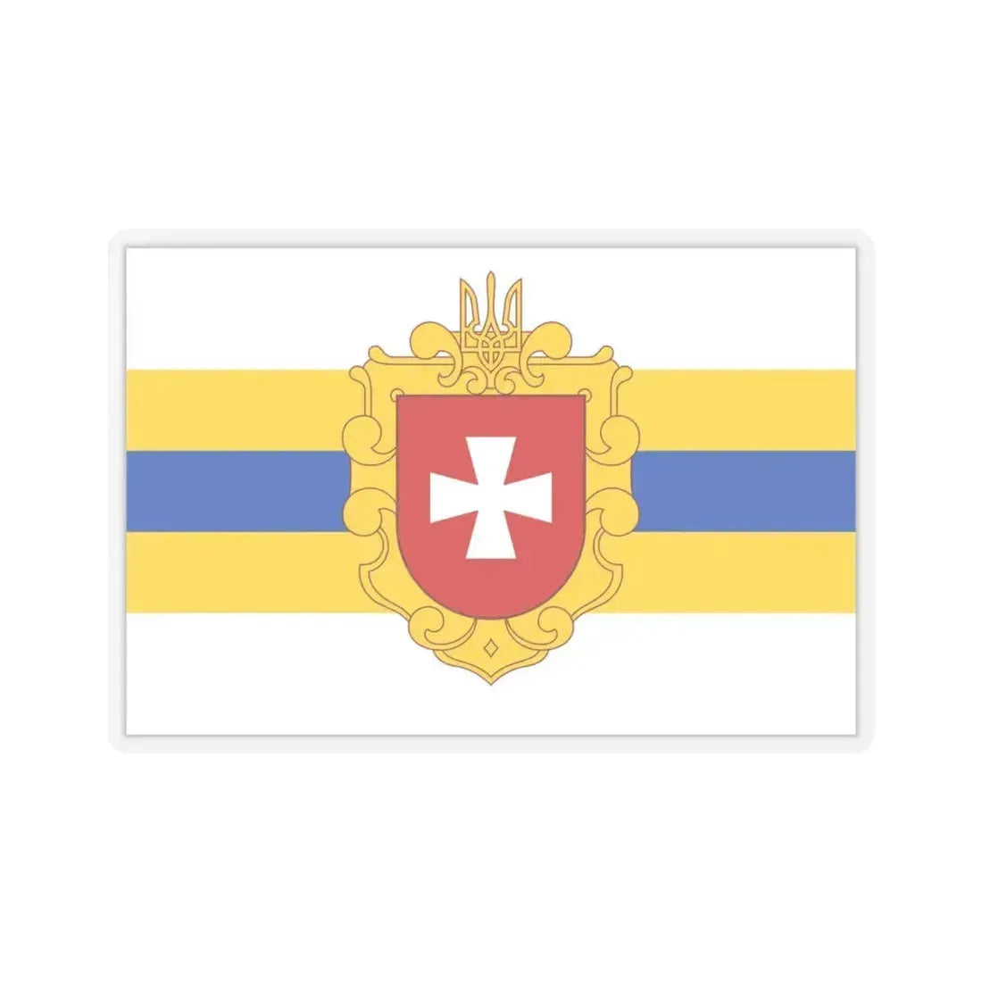 Flag of Rivne Oblast Ukraine - STICKER Vinyl Kiss-Cut Decal 4 Inch Transparent - The Sticker Space