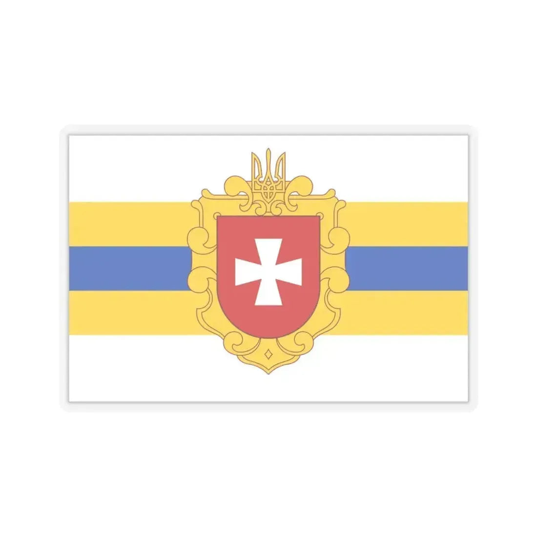 Flag of Rivne Oblast Ukraine - STICKER Vinyl Kiss-Cut Decal 6 Inch Transparent - The Sticker Space