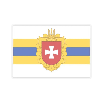 Flag of Rivne Oblast Ukraine - STICKER Vinyl Kiss-Cut Decal 6 Inch Transparent - The Sticker Space