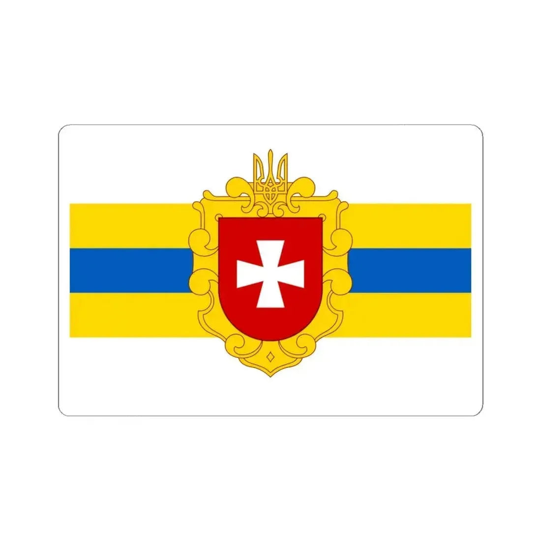 Flag of Rivne Oblast Ukraine - STICKER Vinyl Kiss-Cut Decal 6 Inch White - The Sticker Space