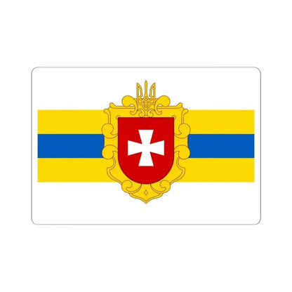 Flag of Rivne Oblast Ukraine - STICKER Vinyl Kiss-Cut Decal 6 Inch White - The Sticker Space