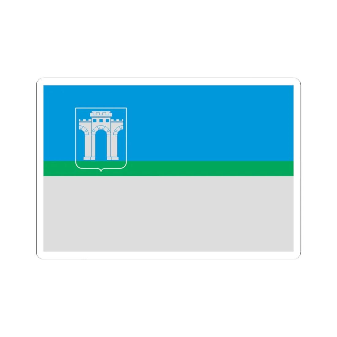 Flag of Rivne (Ukraine) STICKER Vinyl Kiss-Cut Decal 4 Inch White - The Sticker Space