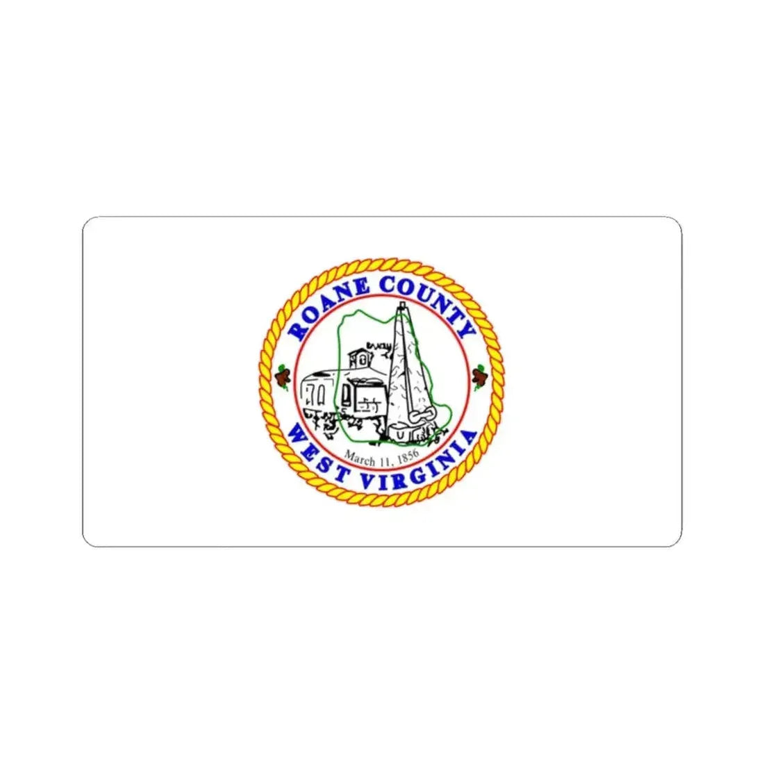 Flag of Roane County West Virginia (United States) STICKER Vinyl Kiss-Cut Decal 2 Inch White - The Sticker Space