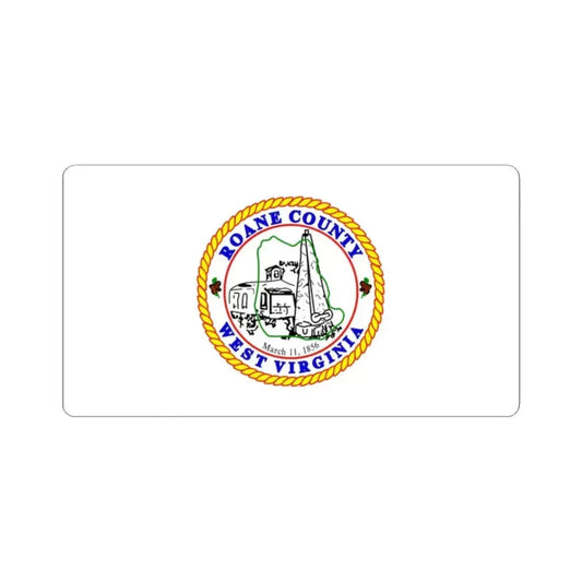 Flag of Roane County West Virginia (United States) STICKER Vinyl Kiss-Cut Decal 2 Inch White - The Sticker Space