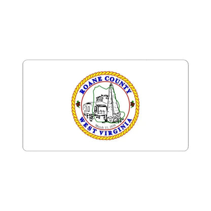 Flag of Roane County West Virginia (United States) STICKER Vinyl Kiss-Cut Decal 4 Inch White - The Sticker Space