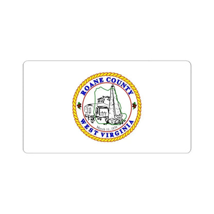 Flag of Roane County West Virginia (United States) STICKER Vinyl Kiss-Cut Decal 6 Inch White - The Sticker Space